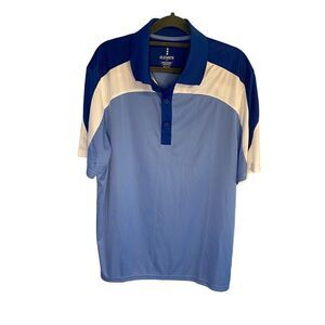 Elevate Sport Mens Blue Color Block Short Sleeve Polo Shirt 16221 Size M